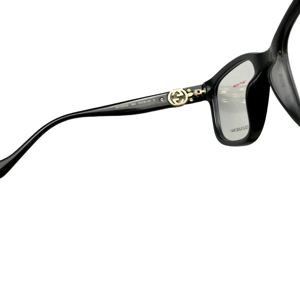 Gucci GG1025OZ 004 Black Gold Interlocking G Eyeglasses Frames 51-18-140